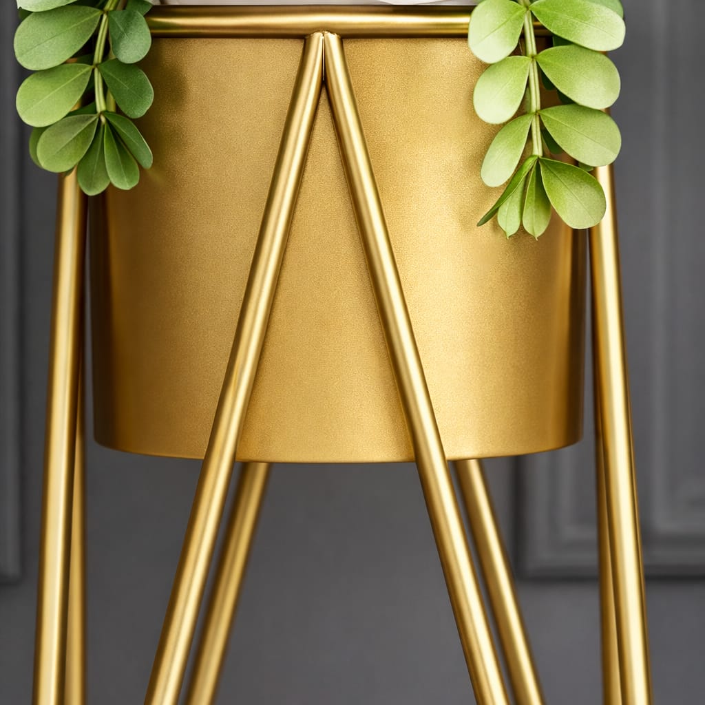 Aura Gold Metal Plant Stand (Set of 2) – Elegant Home Decor