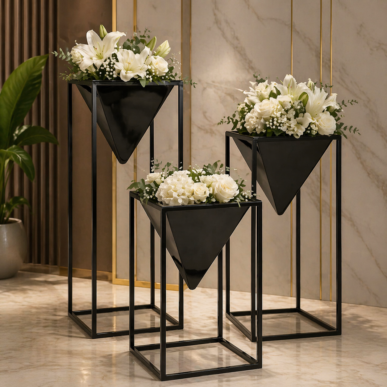 Flower pot stand full black