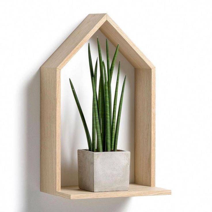 Wooden House-Shaped Wall Shelf for Home Décor | Modern Floating Display Shelf