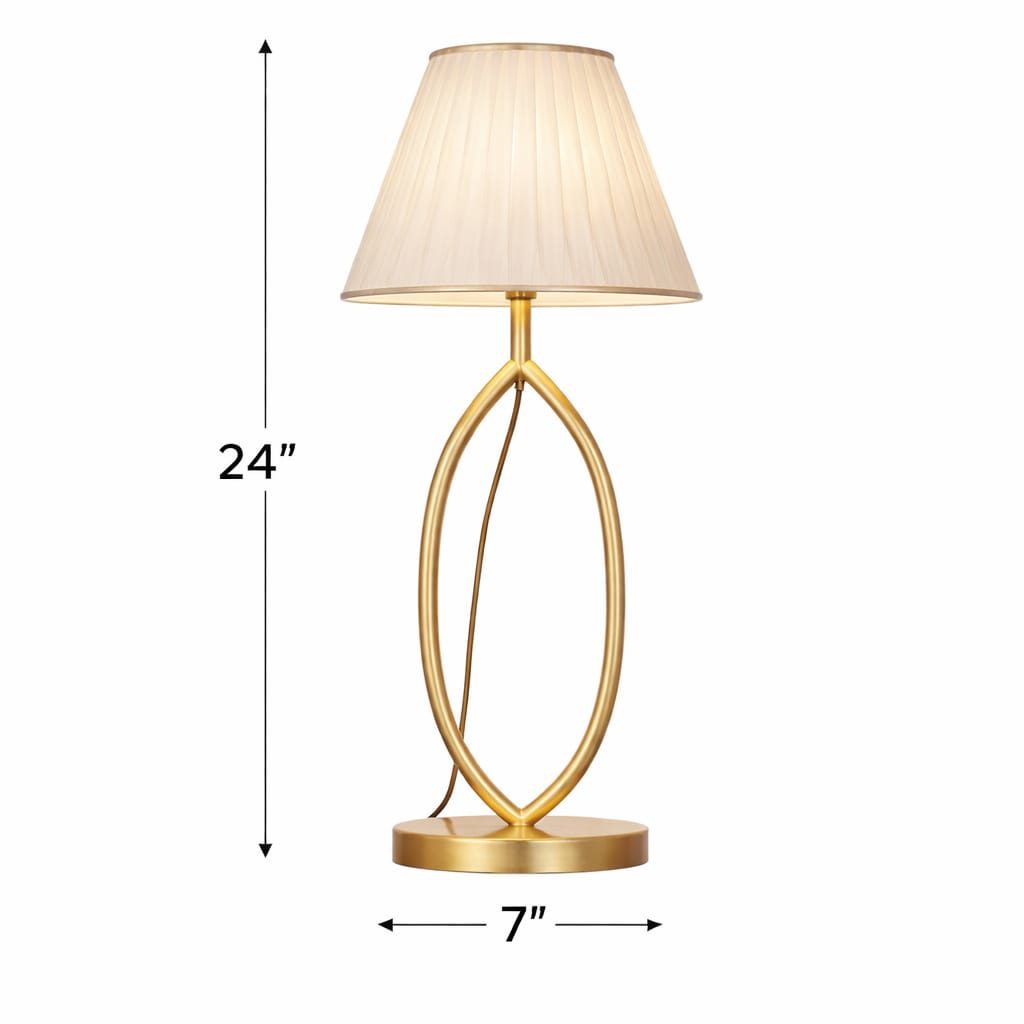 Modern Gold Oval Table Lamp – 24 Inch Decorative Bedside Light