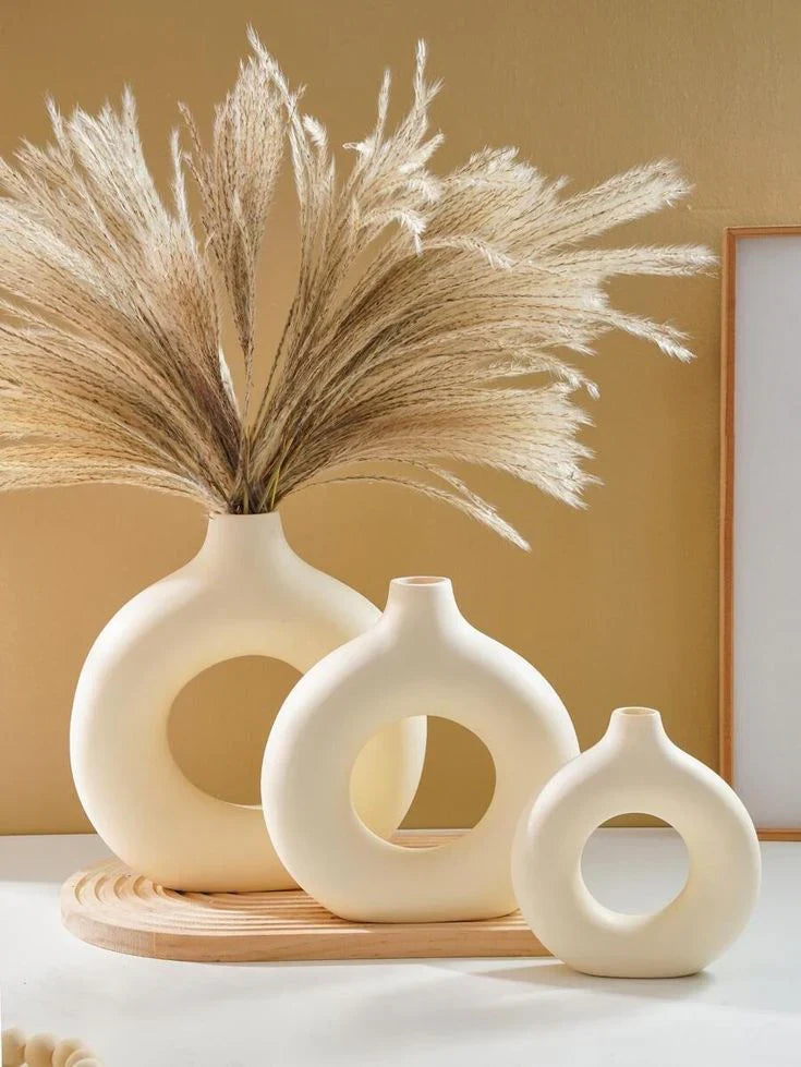 Modern Donut Ceramic Vase Set (3 Sizes)