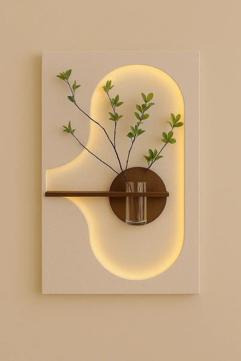 Modern LED Wall Vase Light Decor | Nordic Wall Hanging Flower Vase Lamp for Living Room & Bedroom