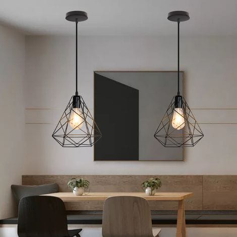 Industrial 2-Light Pendant Hanging Lamp with Rope Design – Modern Ceiling Light Fixture