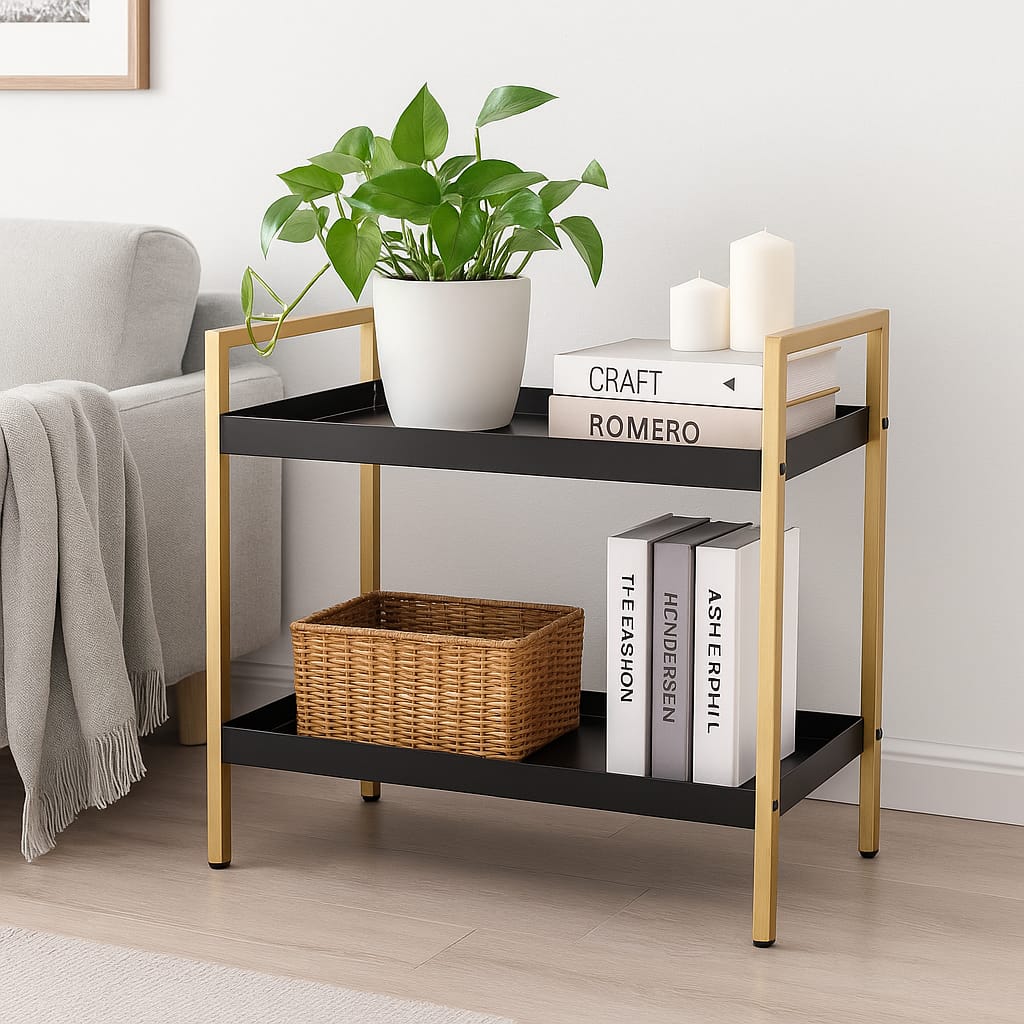 Modern 2-Tier Metal Storage