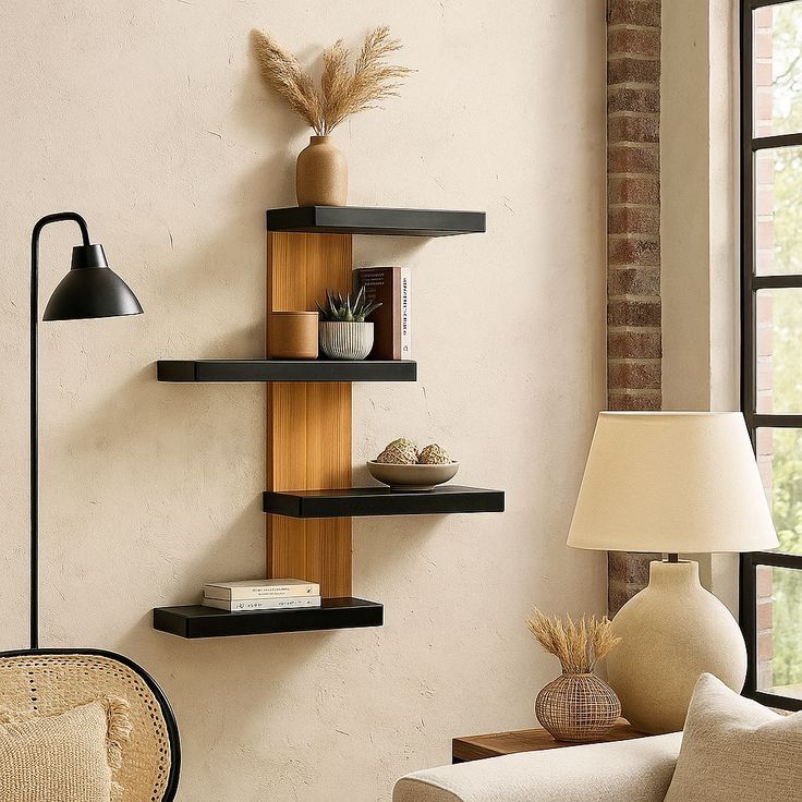 Luxury wall shelf wooden