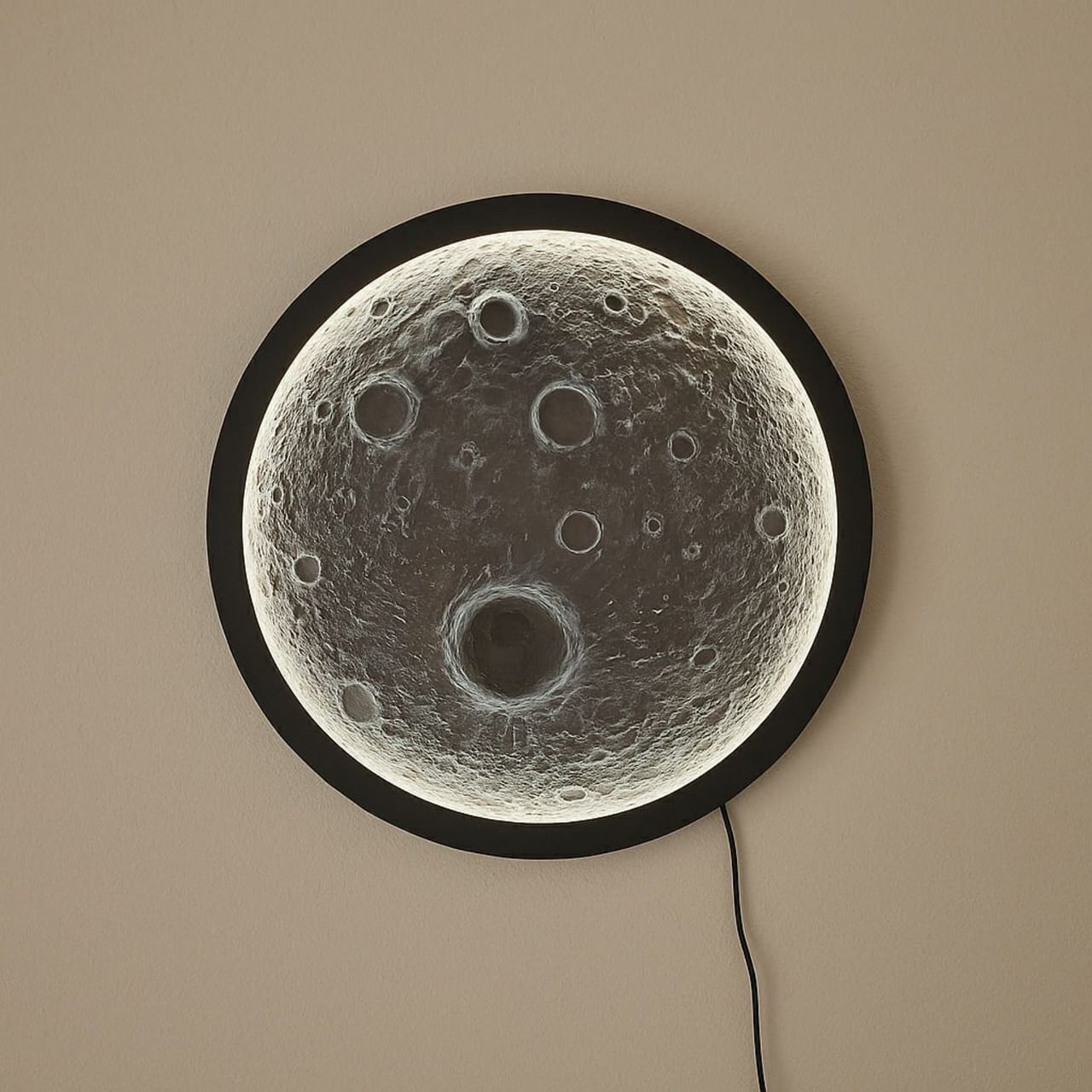 Moon LED Wall Light with Warm Glow | Modern Lunar Decorative Wall Lamp