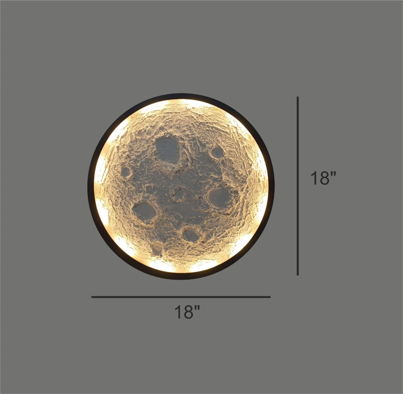 18 Inch 3D Moon LED Wall Light | Modern Lunar Decorative Lamp for Home Décor