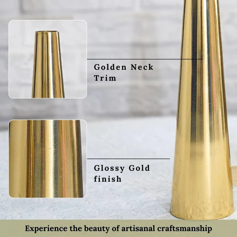 Gold Metal Flower Vase for Home Décor, Wedding Centerpieces, Living Room &amp; Dining Table Decoration