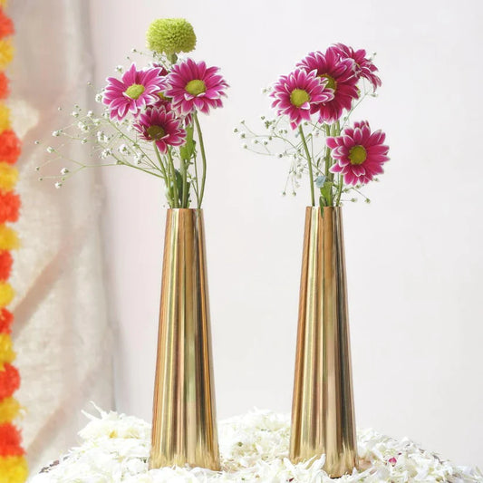 Gold Metal Flower Vase for Home Décor, Wedding Centerpieces, Living Room &amp; Dining Table Decoration