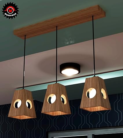 Wooden Ceiling Lamp for Dining Hall Wooden,(L-3)