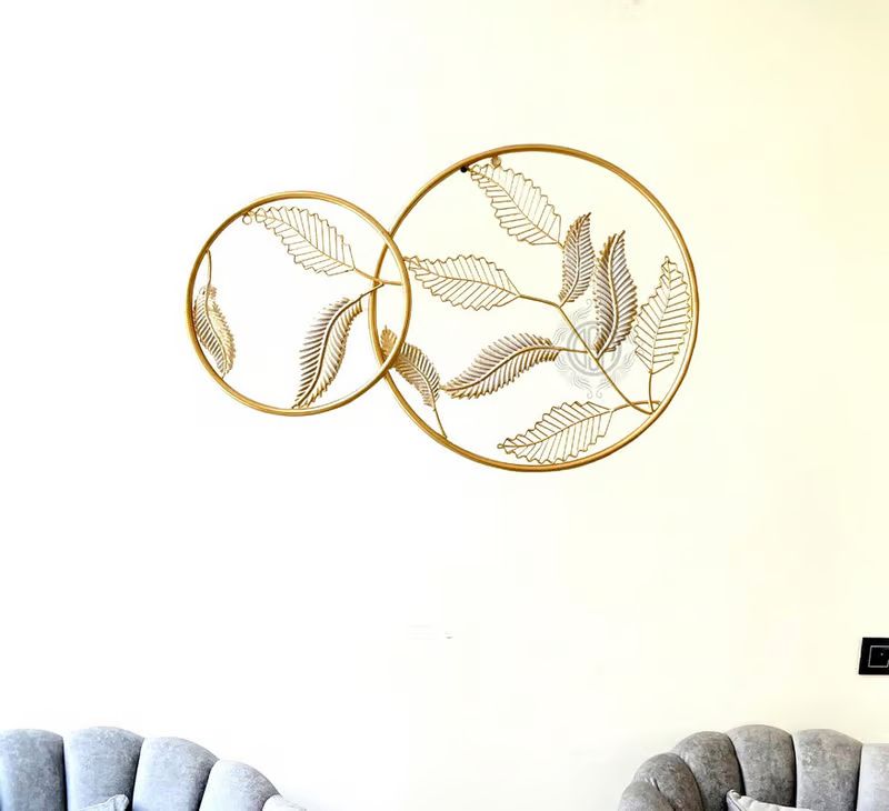 Luxury Golden Metal Leaf Wall Art | Modern Decorative Wall Hanging | Elegant Home & Office Wall Décor