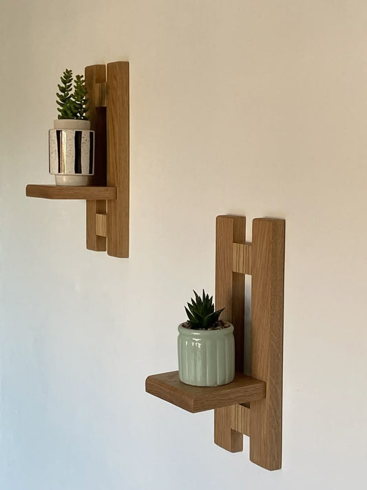 Minimal Wooden Wall Shelf for Plant & Home Décor | Modern Floating Display Shelf