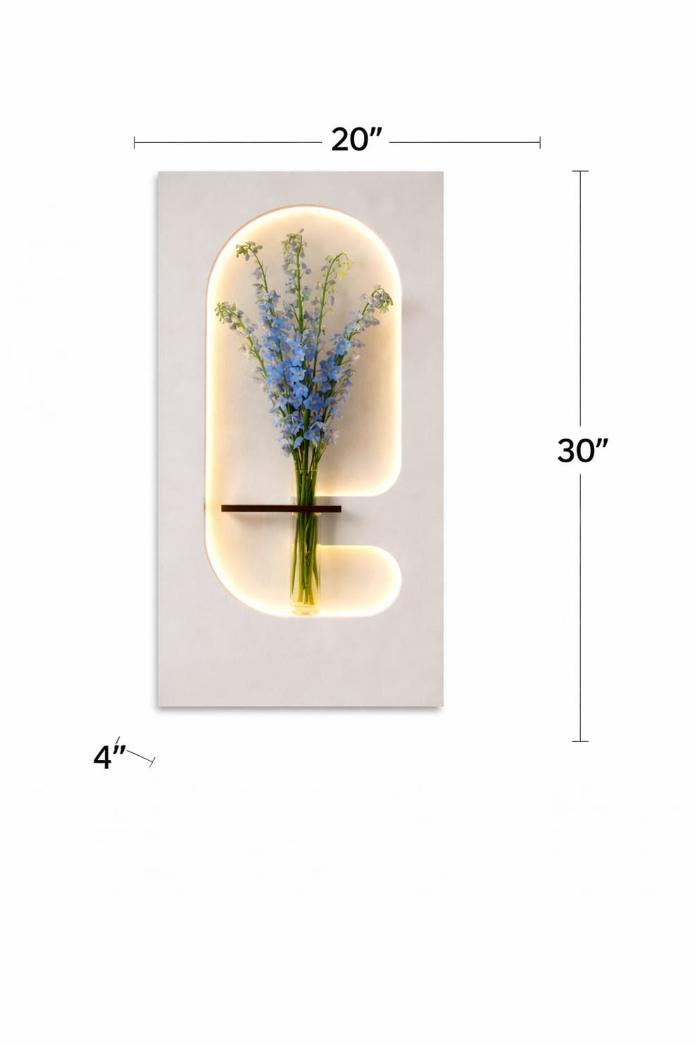 LED Wall Flower Vase Frame (20” x 30”)