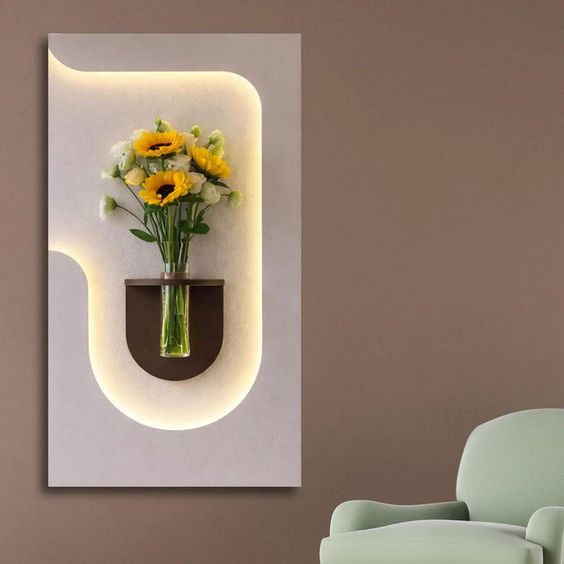 Modern LED Wall Vase Panel (20” x 30”)