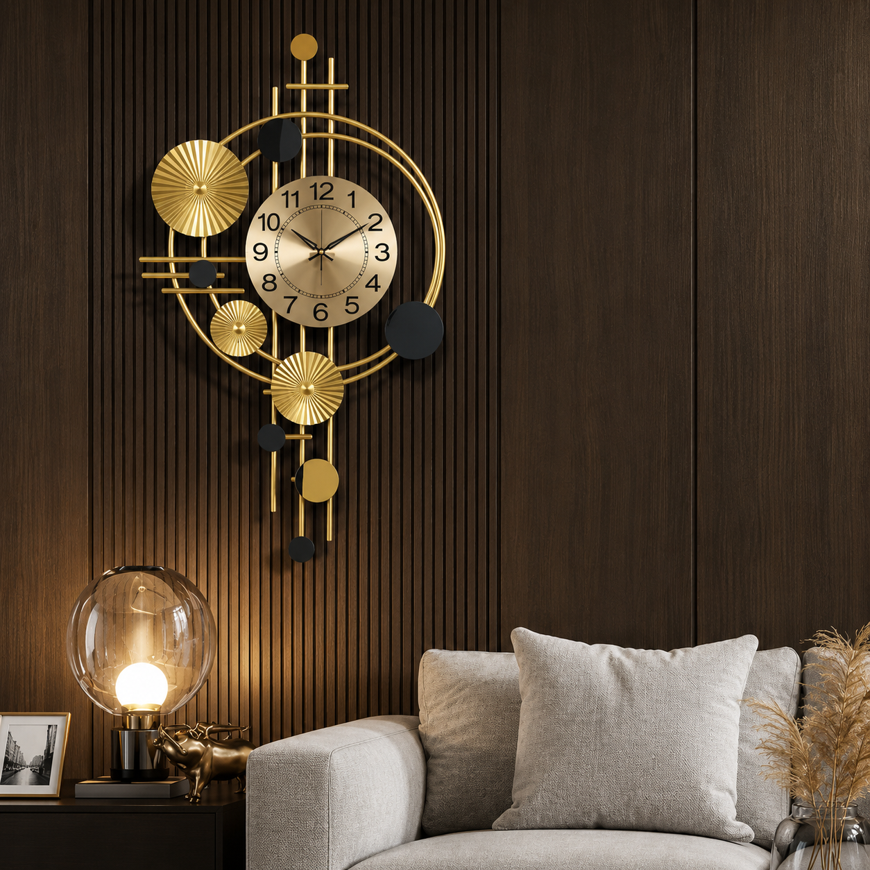 Gold Color Metal Wall Decor Leaf Wall Hanging Decoration, (W-