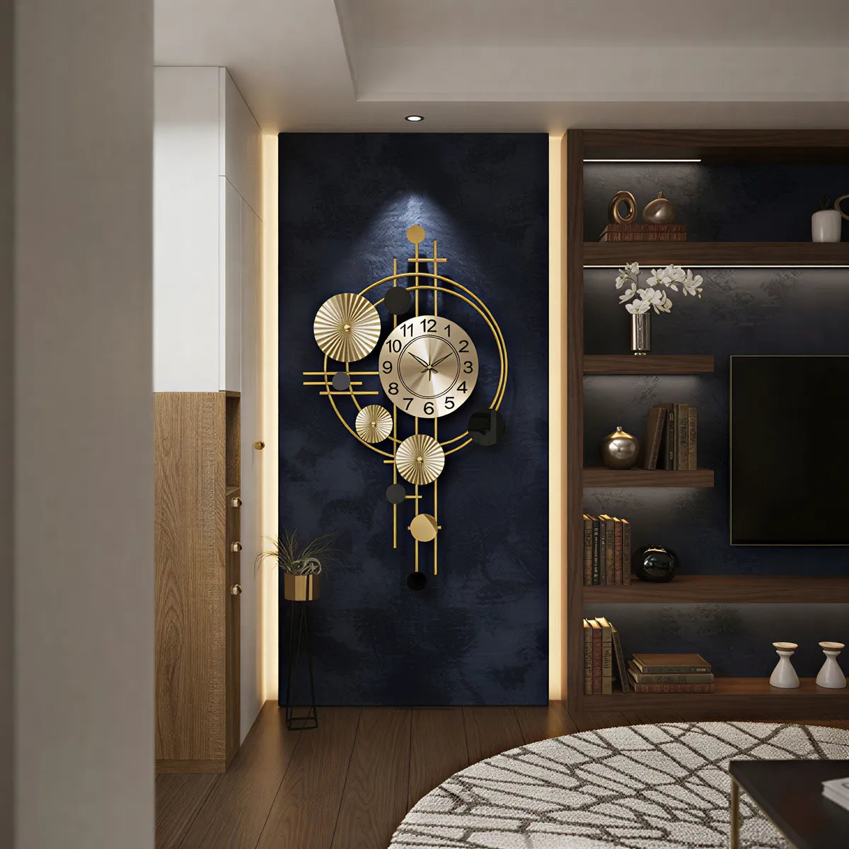Metal Wall Art Modern Wall Hanging for Bedroom & Home (W-B)
