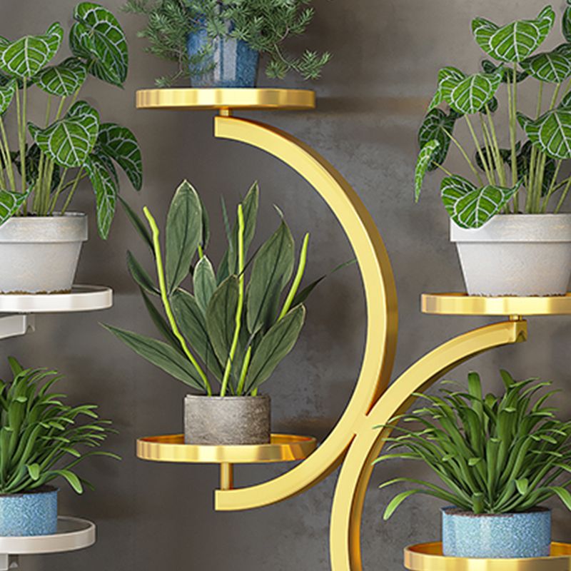 “Modern Luxury Golden 4-Tier Plant Stand with Wheels for Living Room Decor”