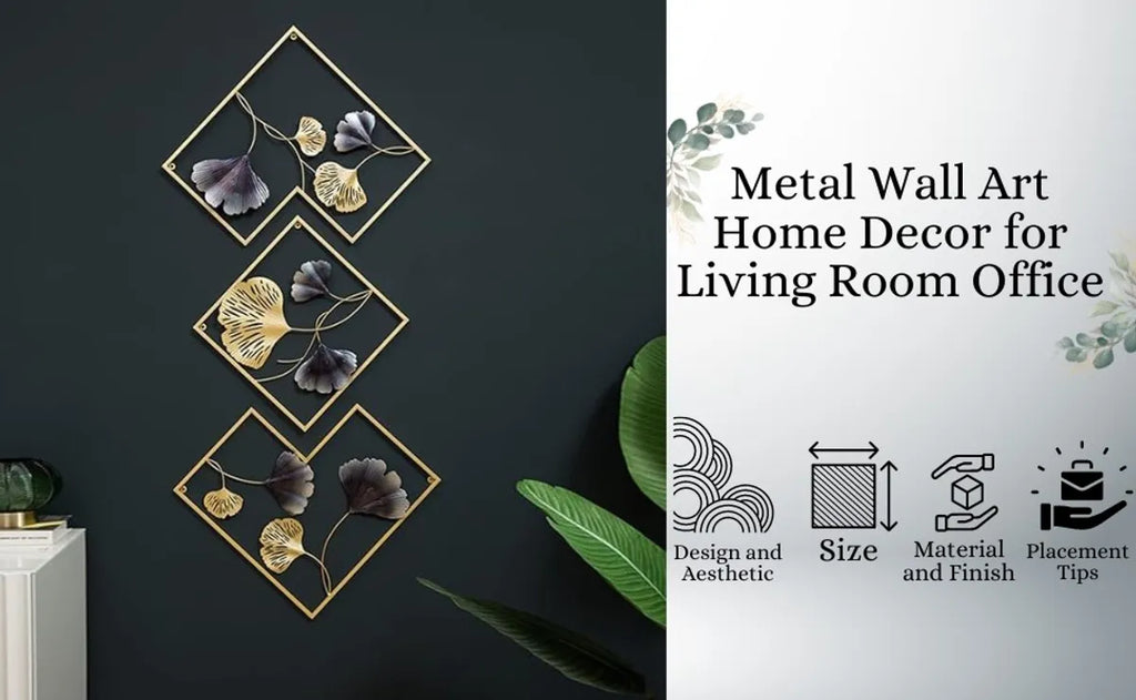 Metal Wall Art Modern Wall Hanging for Bedroom & Home (W-BARFI)