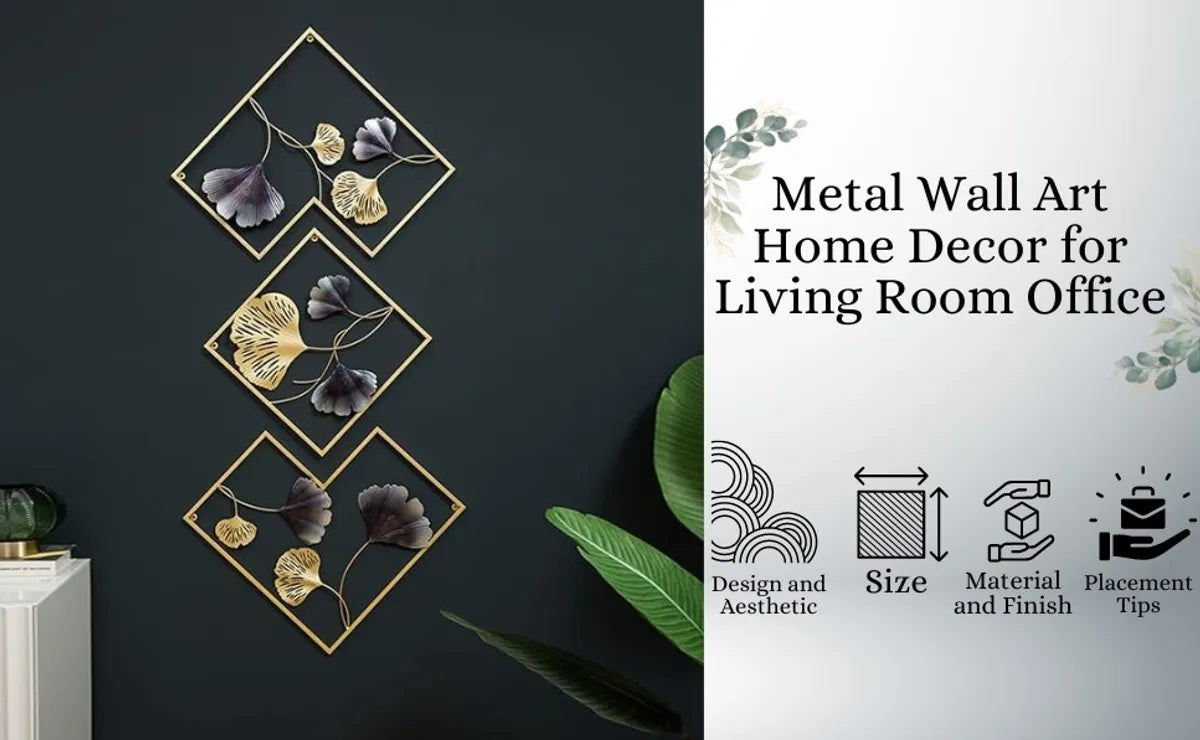 Metal Wall Art Modern Wall Hanging for Bedroom & Home (W-BARFI)