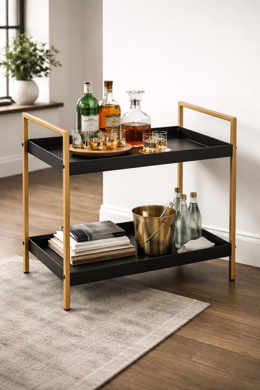 Modern 2-Tier Metal Storage