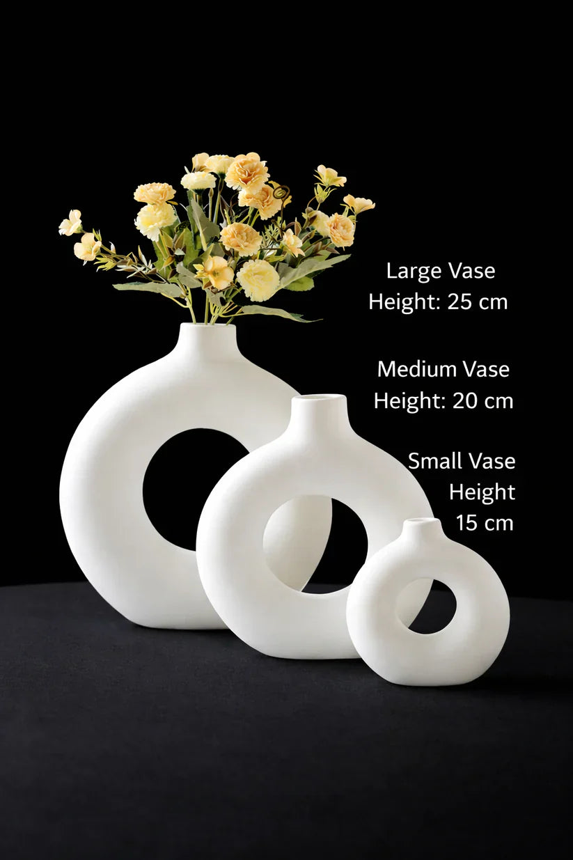 Modern Donut Ceramic Vase Set (3 Sizes)