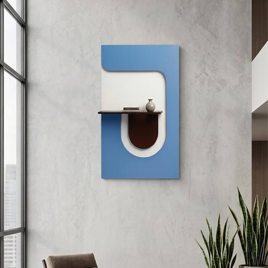 Anas Art and Crafts Modern LED Wall Decor with Shelf & Vase, Warm White Decorative Wall Light