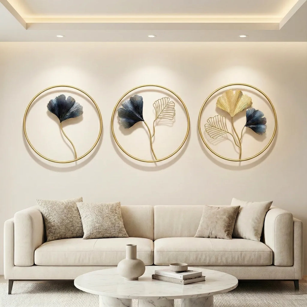 Metal Wall Art Modern Wall Hanging for Bedroom & Home (W-3.O)