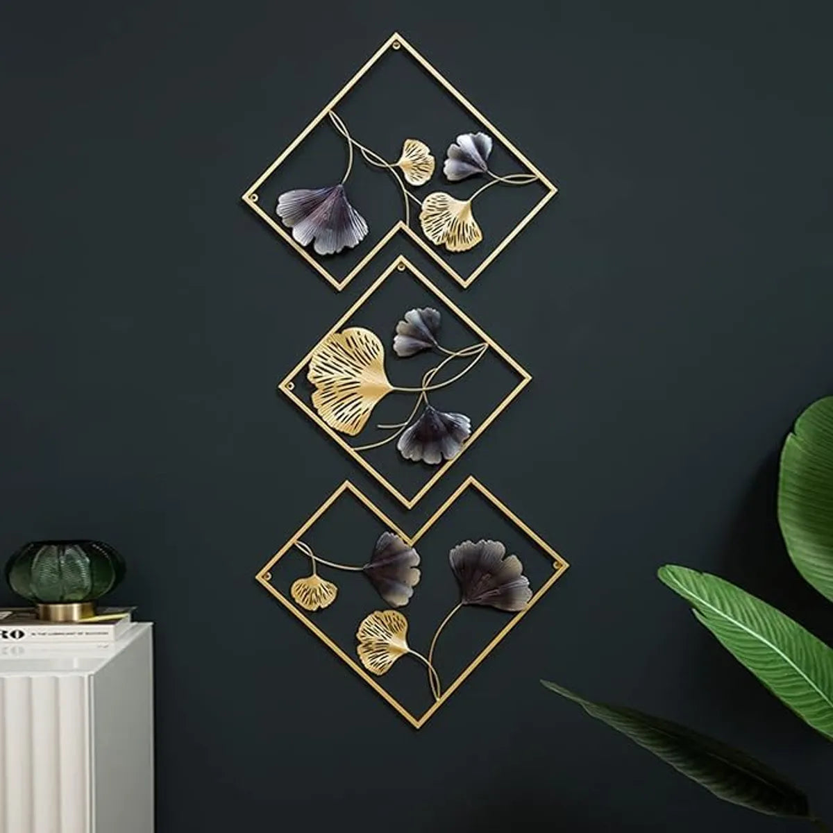 Metal Wall Art Modern Wall Hanging for Bedroom & Home (W-BARFI)