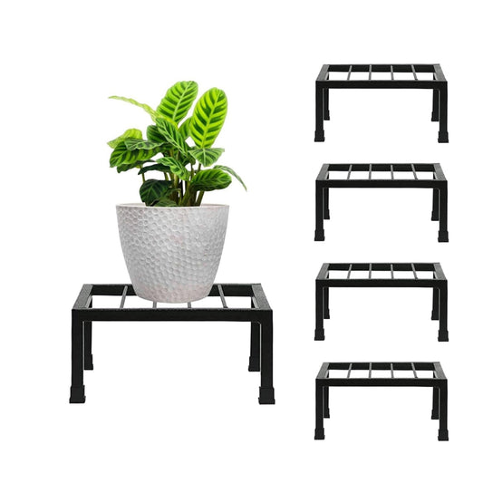 Metal Plant Stand Set of 4 – 10 Inch Heavy Duty Flower Pot Holder for Indoor & Outdoor Plants