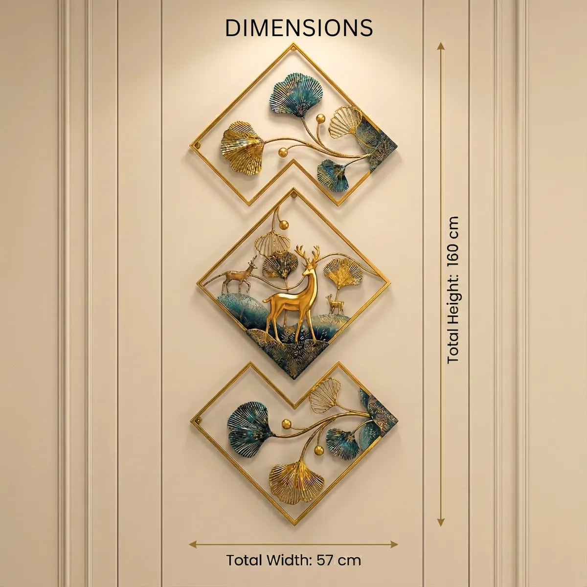 Metal Wall Art Modern Wall Hanging for Bedroom & Home (W-DEER)