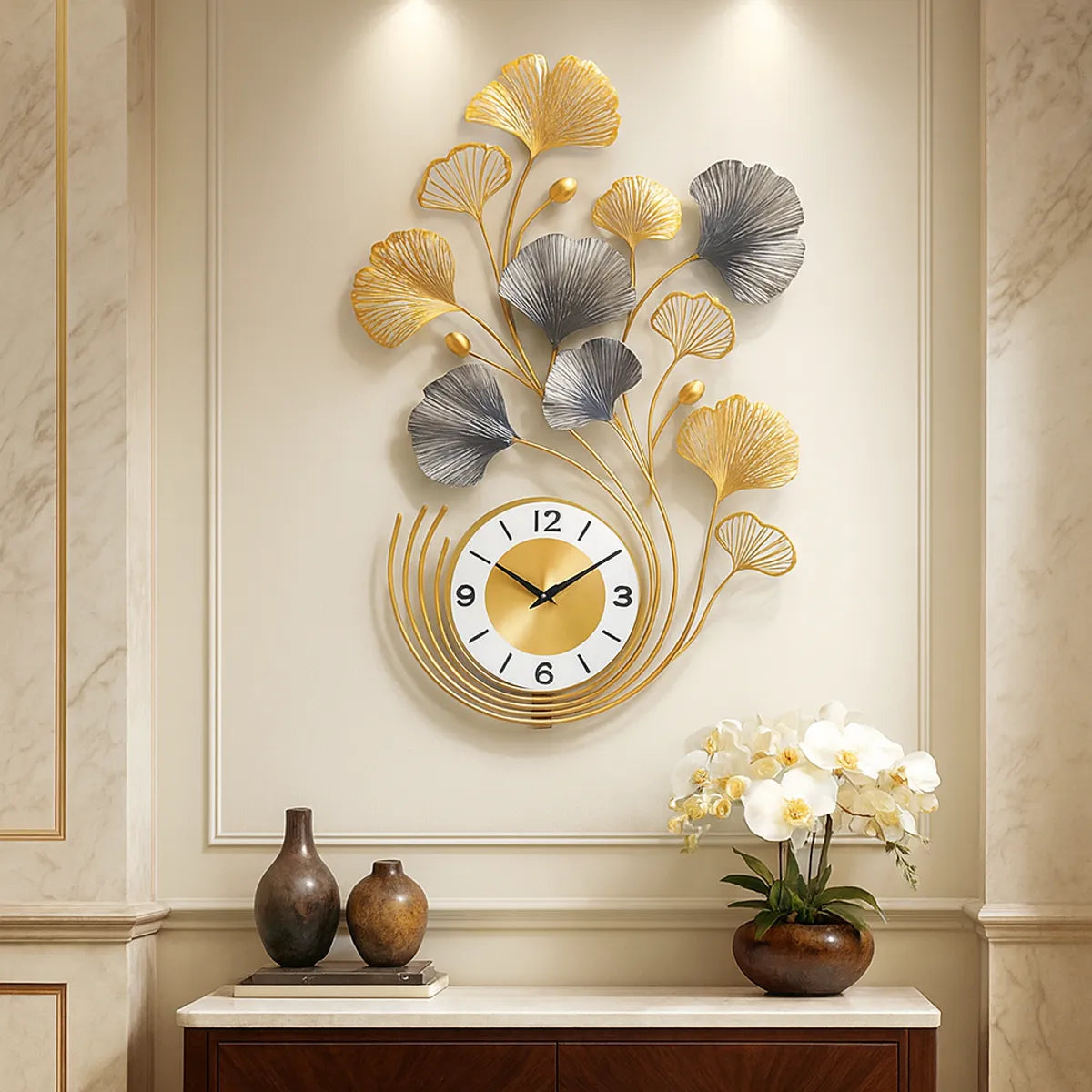 Metal Wall Art Modern Wall Hanging for Bedroom & Home (W-Plant)