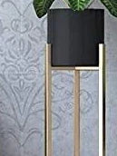 Modern Metal Floor Flower Stands Planter Stand with Planter Pot -Set of 3 Black)
