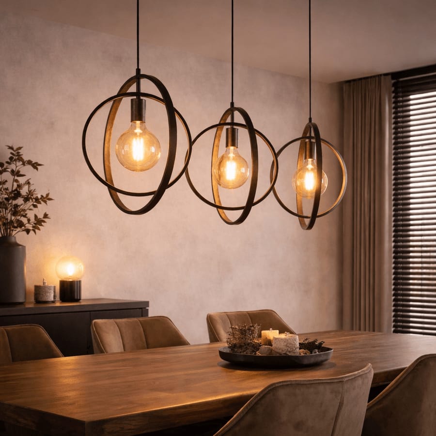 Modern 3-Light Ring Pendant Ceiling Lamp – Industrial Hanging Decorative Light Fixture