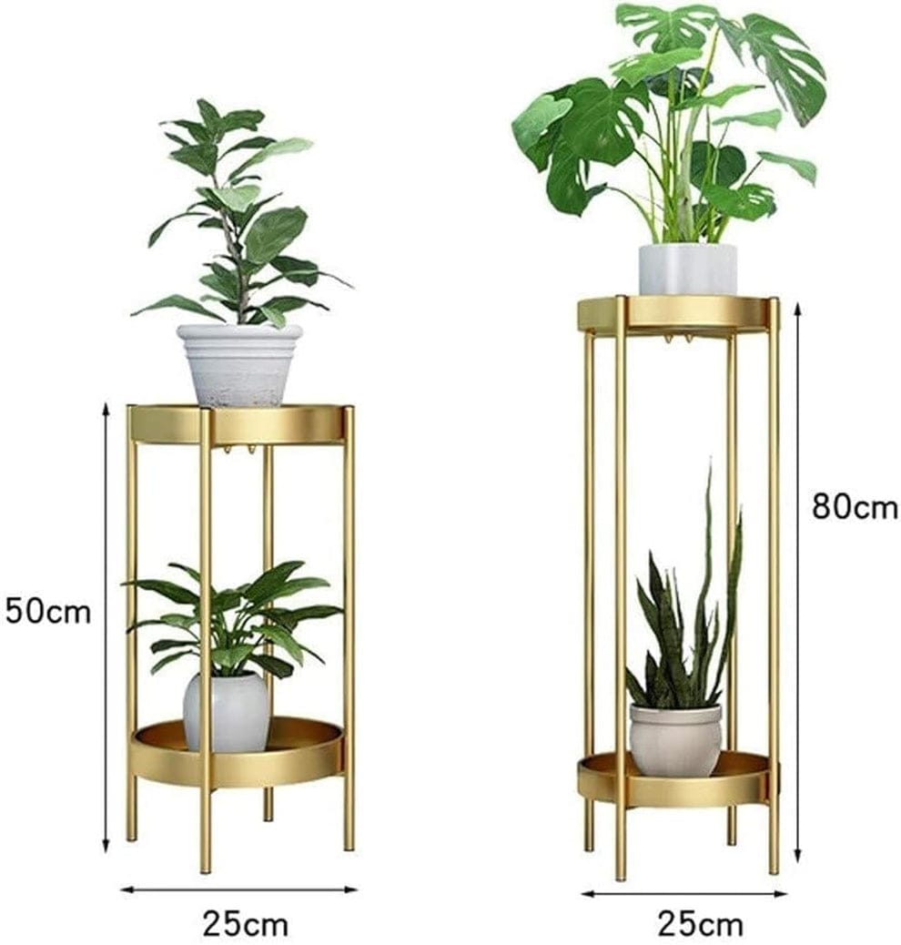 Modern metal floor flower stands stand with planter set of 2 ( Golden)
