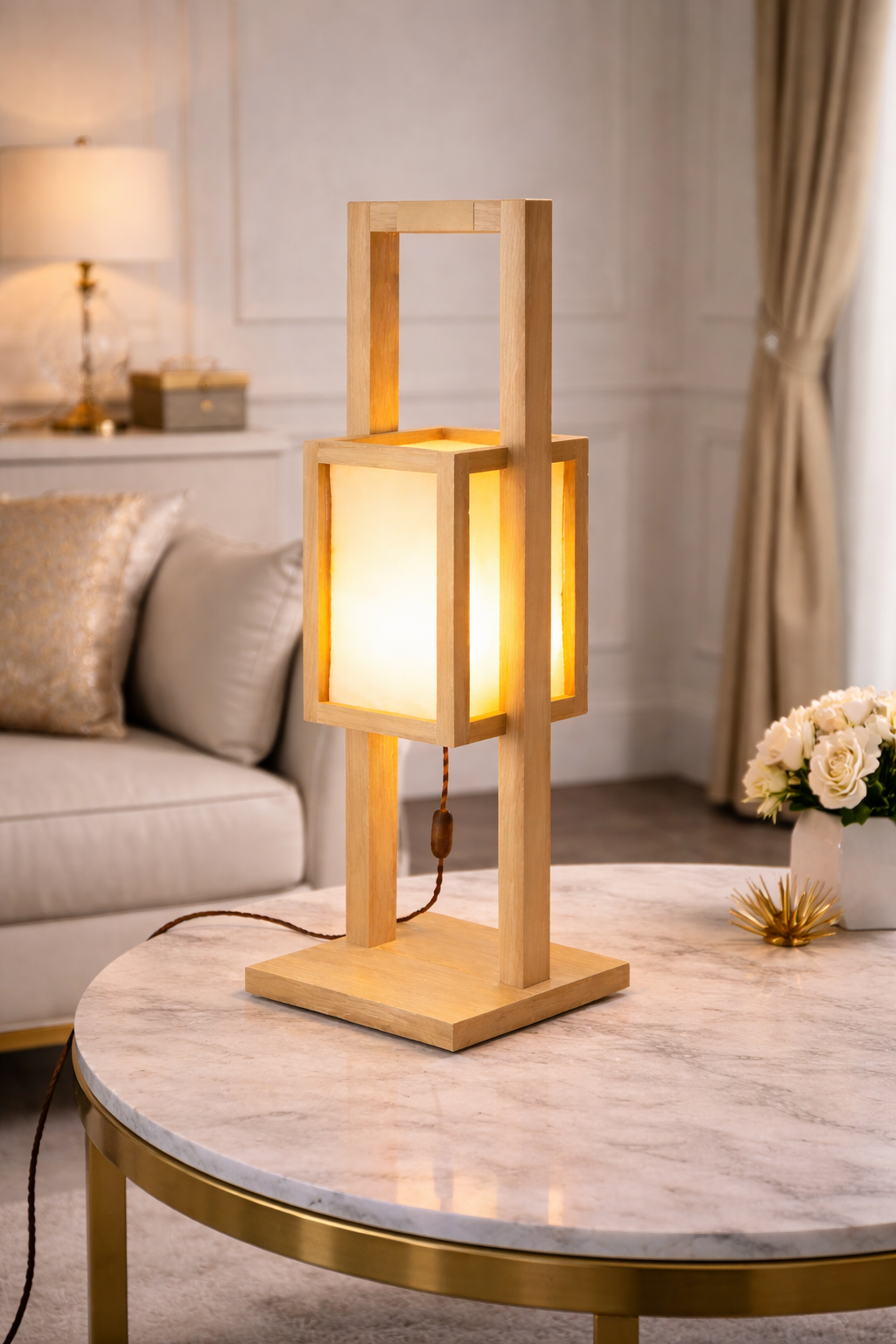 Luxury Wooden Table Lamp (W.L.Rectangle)