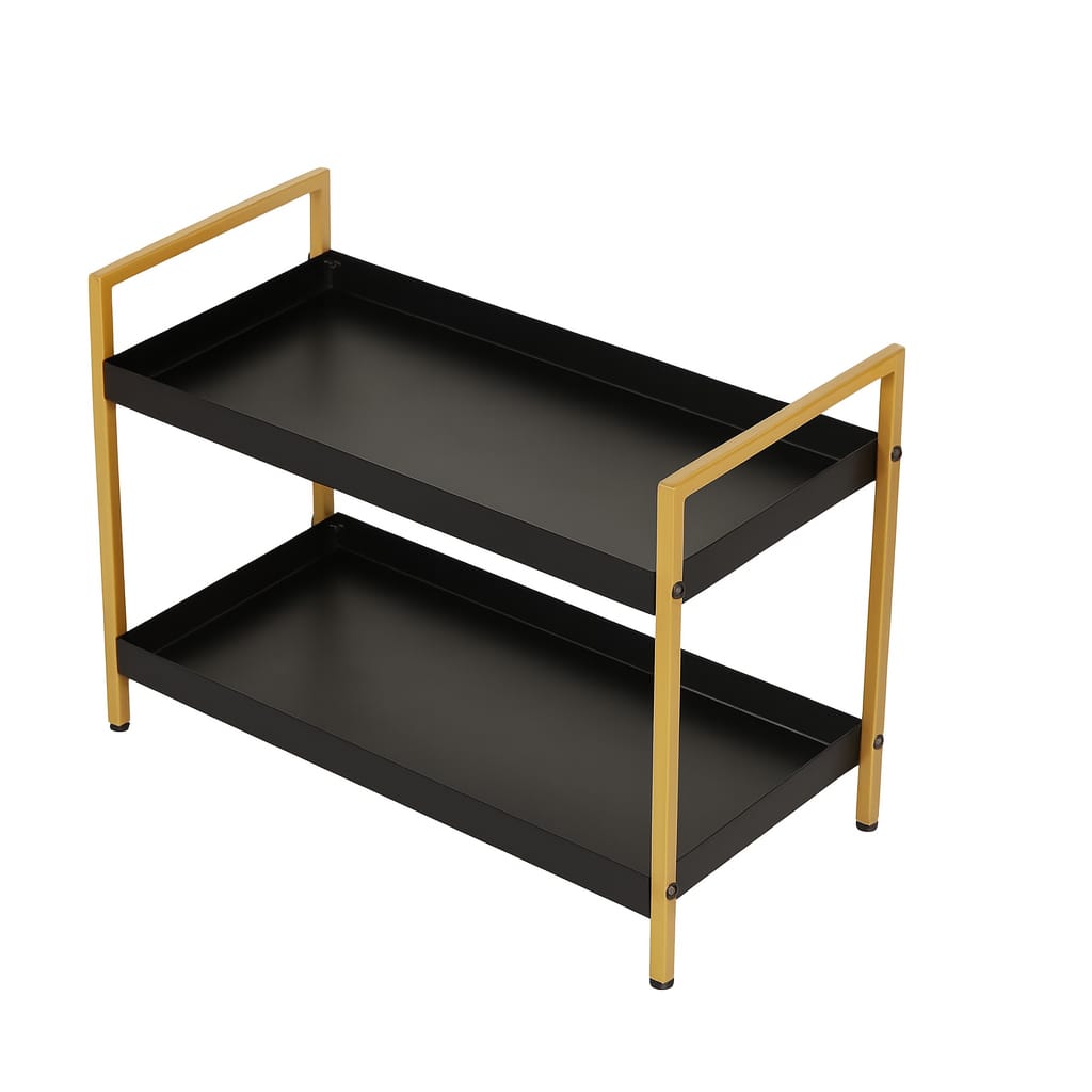 Modern 2-Tier Metal Storage Rack – Kitchen Counter Organizer