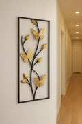 Golden Butterfly Metal Wall Art Panel  (Golden)