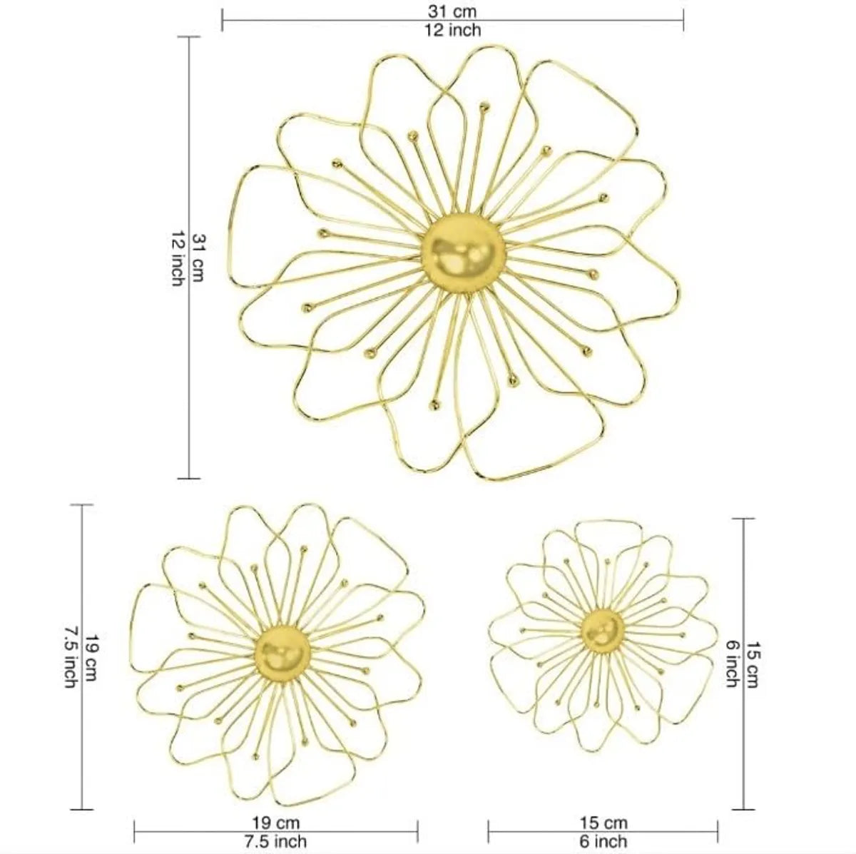 Metal Wall Art Modern Wall Hanging for Bedroom & Home (W-3S)