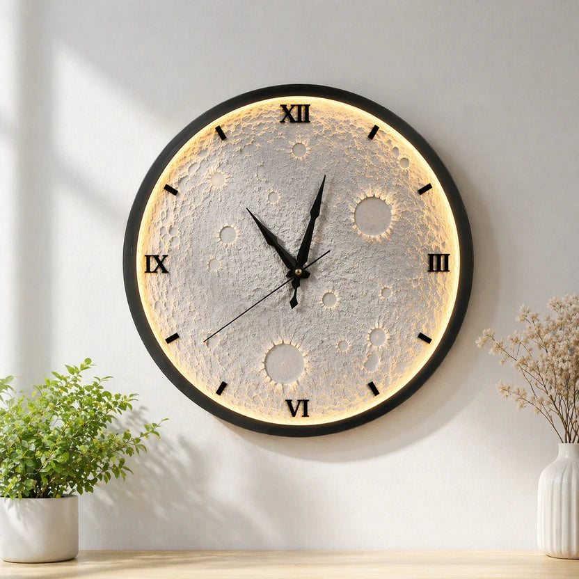 LunaGlow Moon Wall Clock
