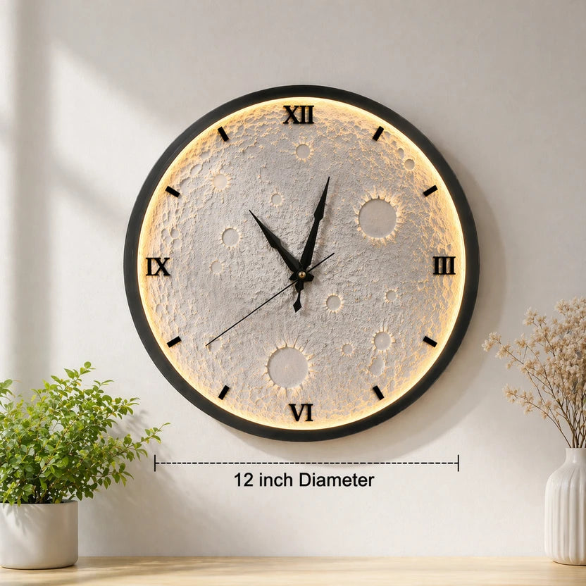 LunaGlow Moon Wall Clock