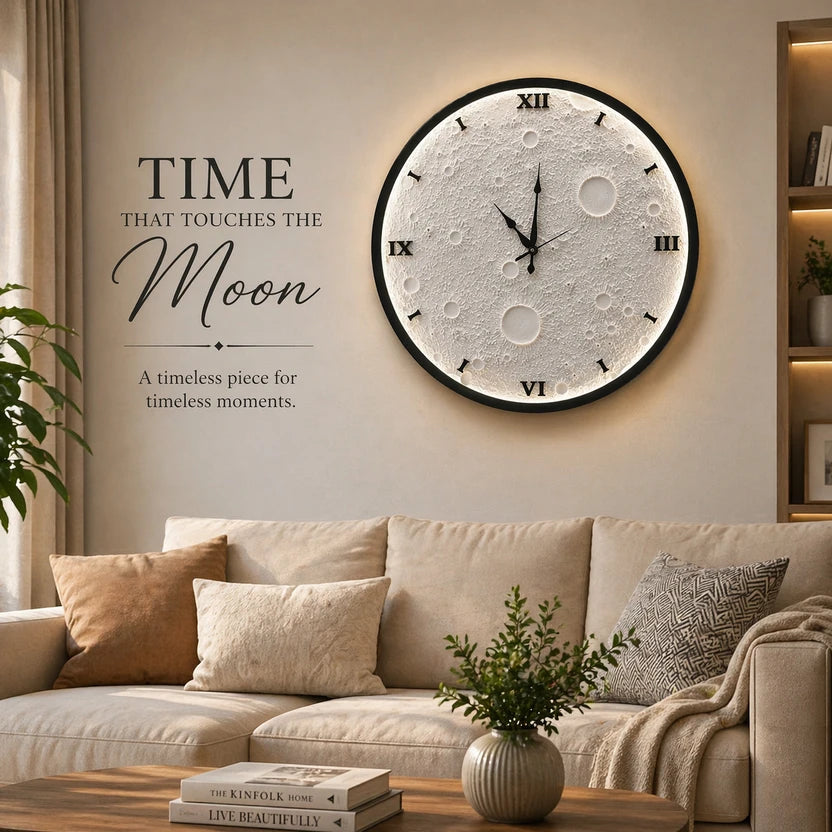 LunaGlow Moon Wall Clock