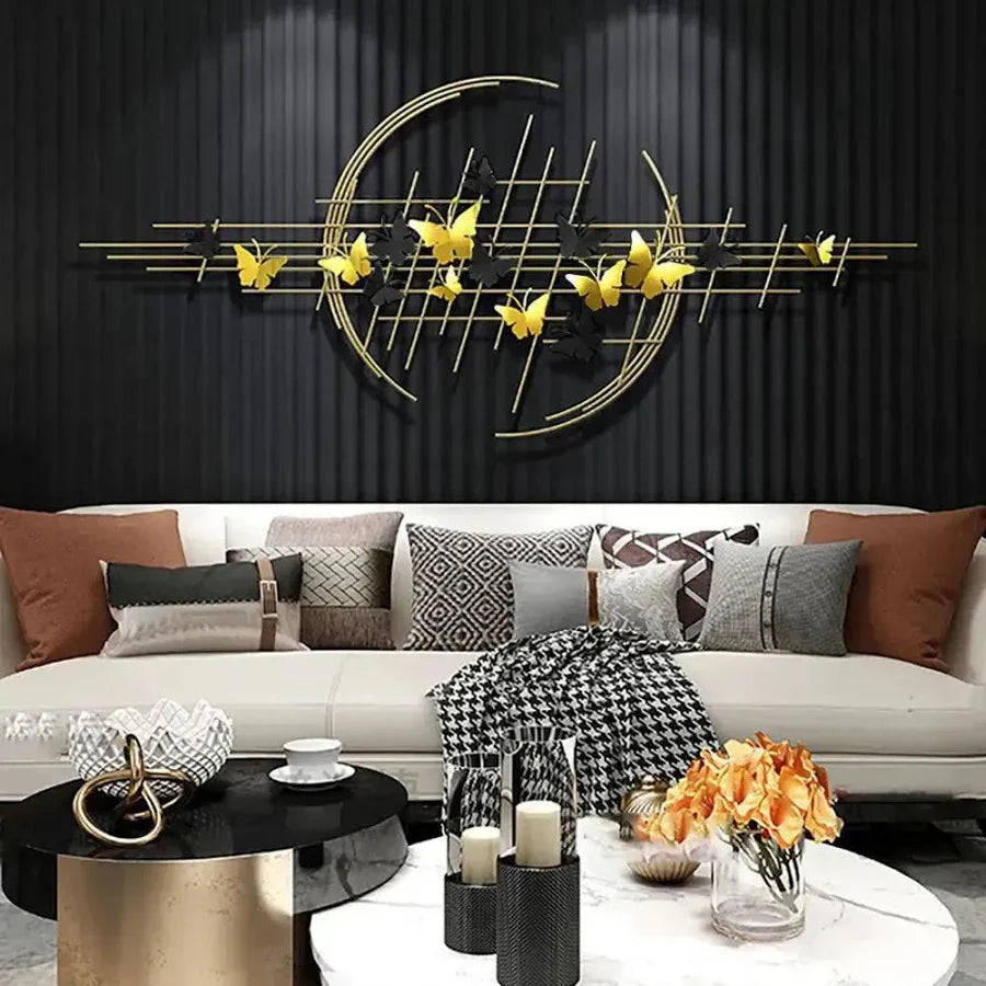 Metal Wall Art Modern Wall Hanging for Bedroom & Home (W-MB)